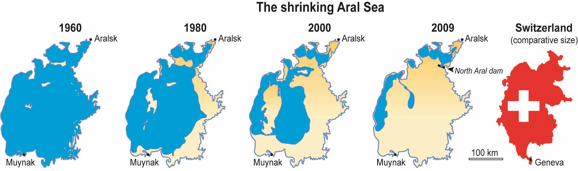 Карта аральского моря 1950 года