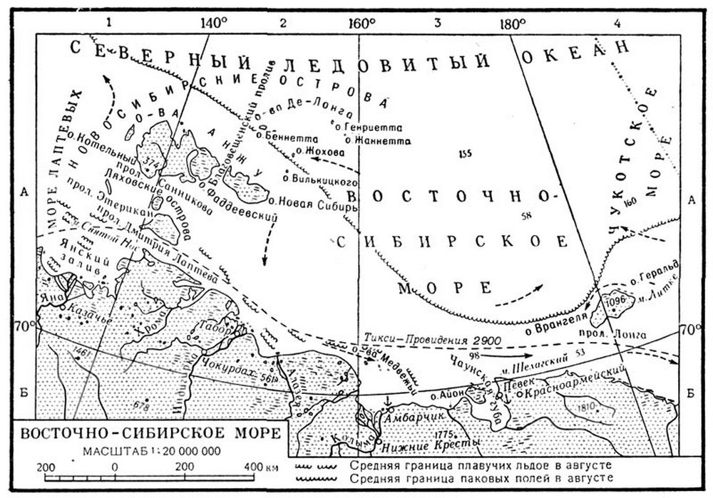 Карта восточно сибирского моря