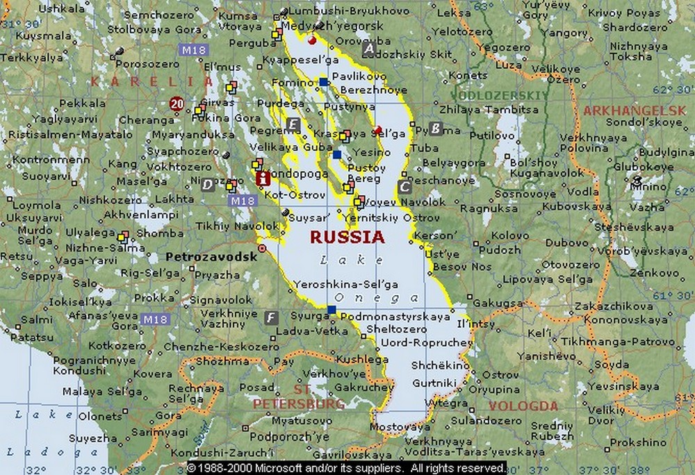 Где находится озеро онежское карта