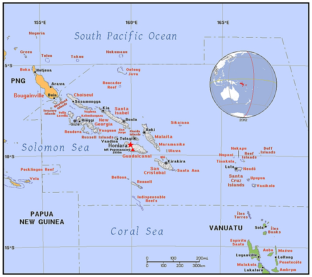 Соломоновы острова на карте мира карта